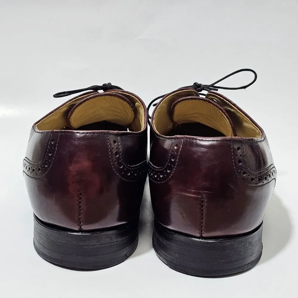 Bostonian  Mens Impression‎ 8.5 D/B Burgundy Leather Oxford Wing Tip Dress Shoes